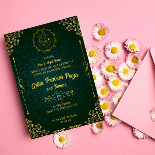 Indian Hindu Housewarming Griha Pravesh Invitation