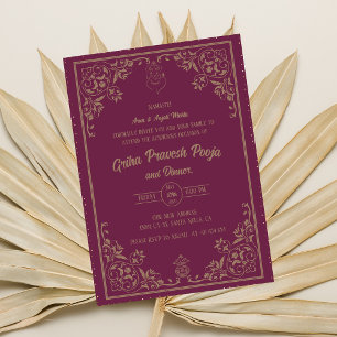 Indian Hindu Housewarming Griha Pravesh Invitation
