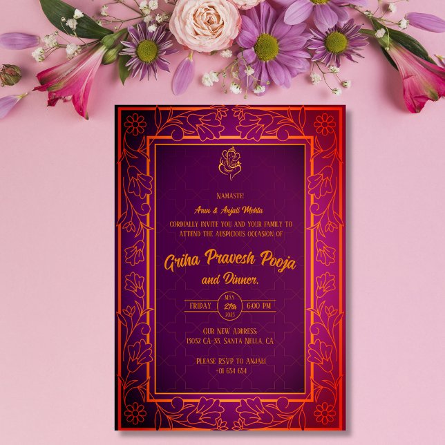 Indian Hindu Housewarming Griha Pravesh Invitation (Creator Uploaded)