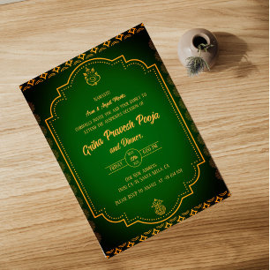 Indian Hindu Housewarming Griha Pravesh Invitation