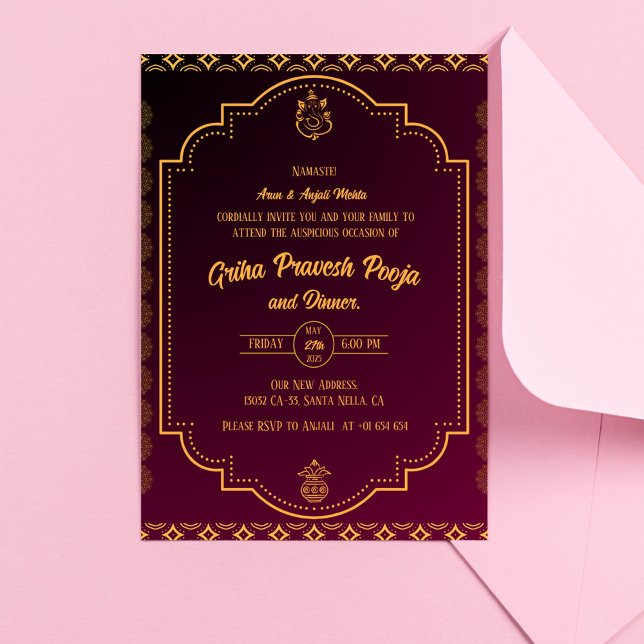 Indian Hindu Housewarming Griha Pravesh Invitation (Creator Uploaded)