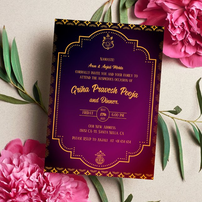 Indian Hindu Housewarming Griha Pravesh Invitation (Creator Uploaded)