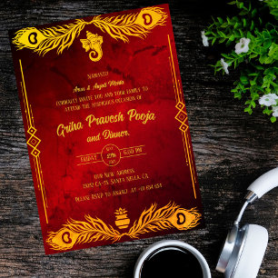 Indian Hindu Housewarming Griha Pravesh Invitation