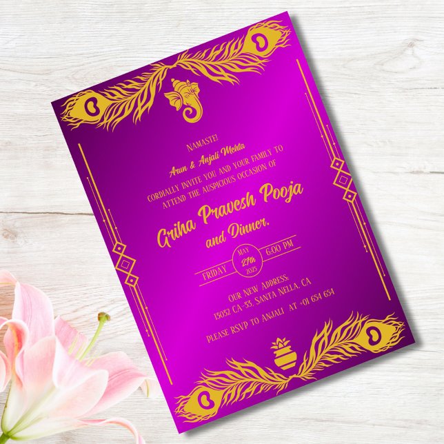Indian Hindu Housewarming Griha Pravesh Invitation (Creator Uploaded)
