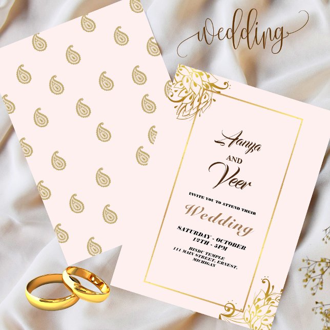 Indian Hindu Peacock Wedding Invitation (Creator Uploaded)