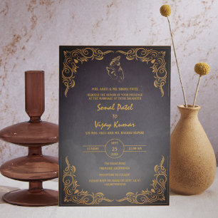 Indian Hindu Wedding Custom Photo Ganesha Logo Invitation