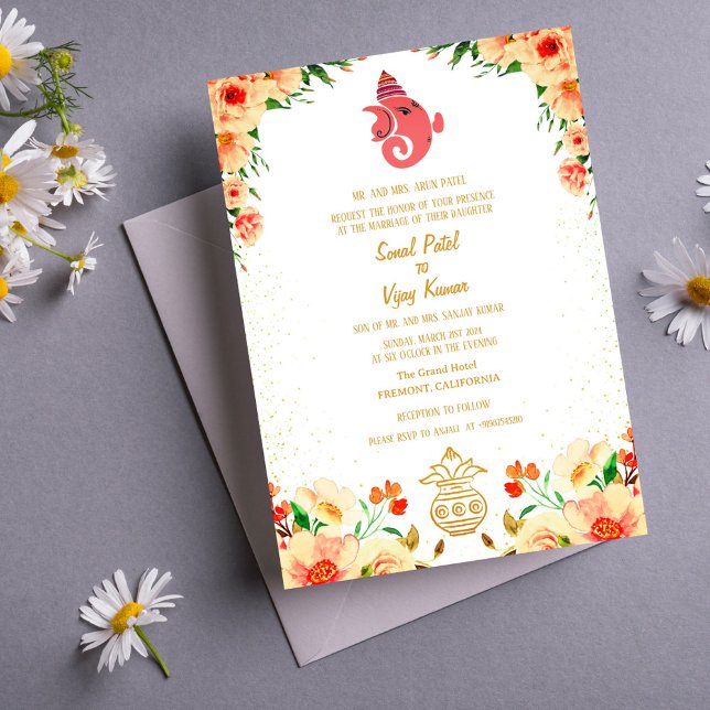 Indian Hindu Wedding Ganesha Invitation (Creator Uploaded)