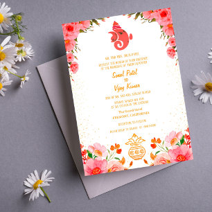 Indian Hindu Wedding Ganesha Invitation