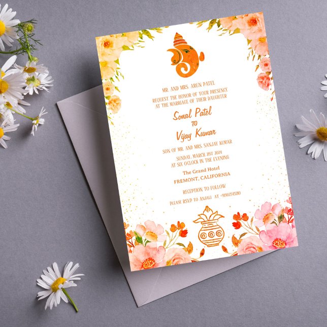 Indian Hindu Wedding Ganesha Invitation (Creator Uploaded)