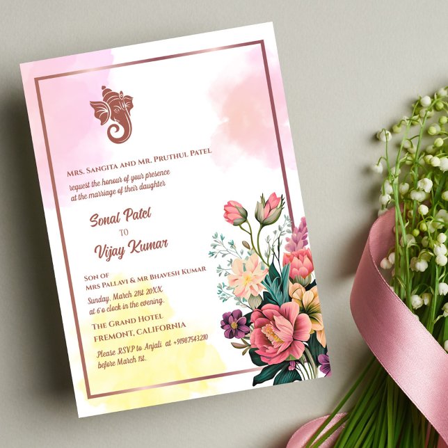 Indian Hindu Wedding Ganesha Invitation (Creator Uploaded)