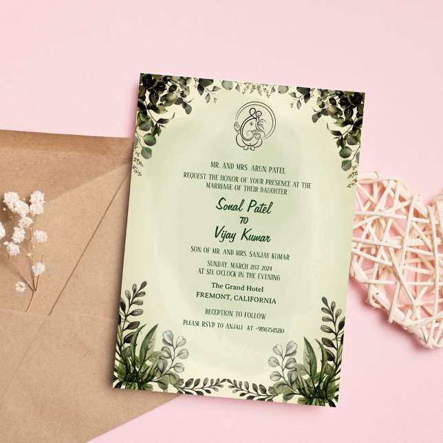 Indian Hindu Wedding Ganesha Invitation (Creator Uploaded)