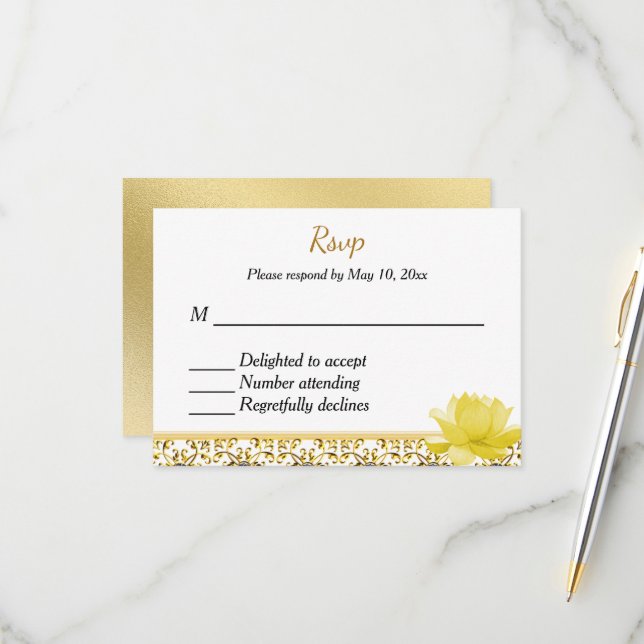 Indian Hindu Wedding Invitation RSVP (Front/Back In Situ)