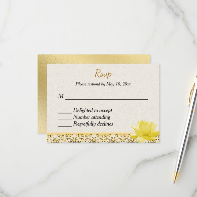 Indian Hindu Wedding Invitation RSVP (Front/Back In Situ)