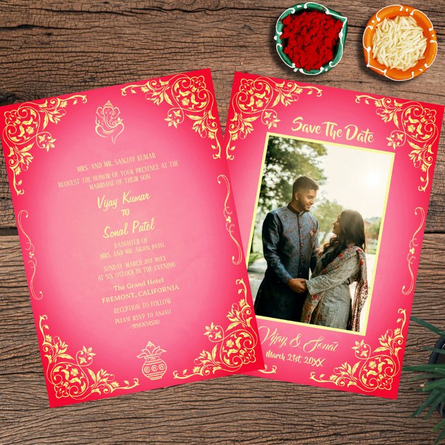 Indian Hindu Wedding Invitation with Custom Image (Creator Uploaded)