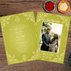 Indian Hindu Wedding Invitation with Custom Image