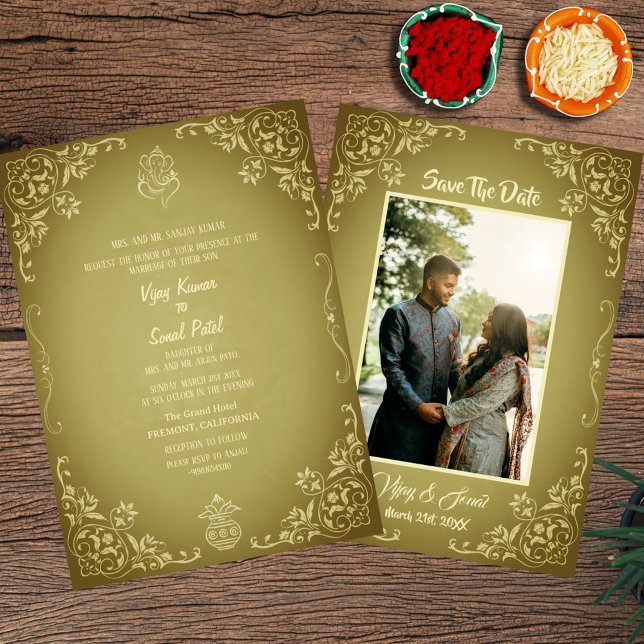 Indian Hindu Wedding Invitation with Custom Image (Creator Uploaded)