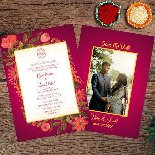 Indian Hindu Wedding Invitation with Custom Image