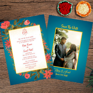 Indian Hindu Wedding Invitation with Custom Image