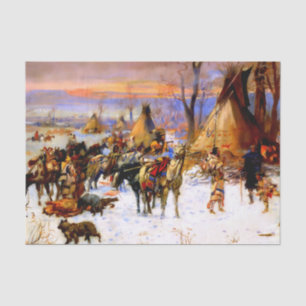 “Indian Hunters Return” by Charles M Russell Tissue Paper