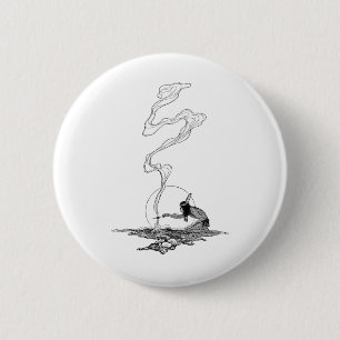 Indian in His Solitude by NC Wyeth Vintage Western 6 Cm Round Badge