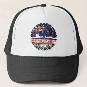 Indian India Australian Australia Tree Roots Flag Trucker Hat