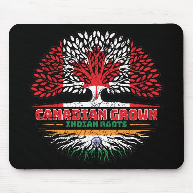 Indian India Canadian Canada Tree Roots Flag Mouse Pad (Front)