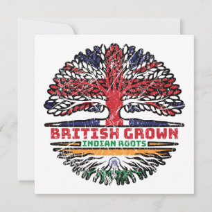Indian India Uk United Kingdom British Tree Roots Card