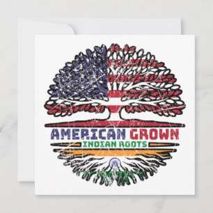 Indian India US American USA United States Tree Card