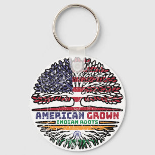 Indian India US American USA United States Tree Key Ring