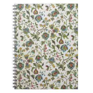 Indian-inspired, floral design wallpaper, 1965-75 spiral notebook