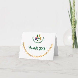 Indian Irish American Shamrock Thank You Card