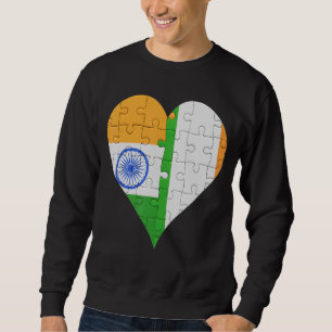 Indian Irish Flag Heart Sweatshirt