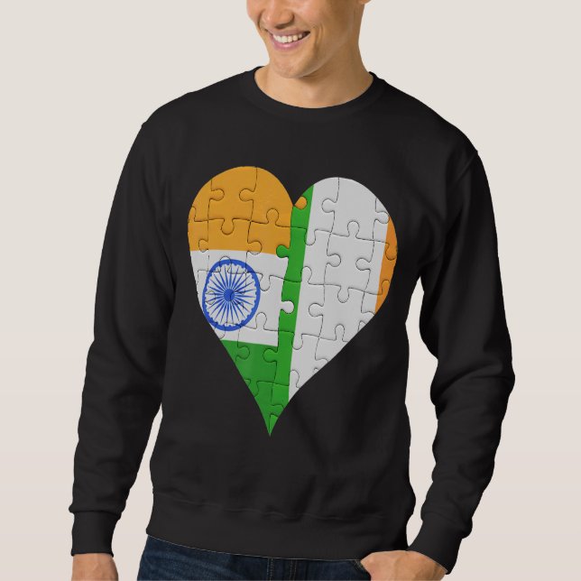 Indian Irish Flag Heart Sweatshirt (Front)