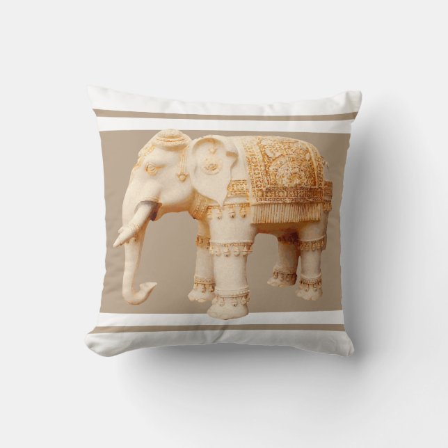 Indian Ivory Elephant Cushion (Front)