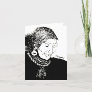 Indian Lady Note Card wirth lines inside