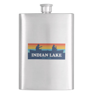 Indian Lake New York Canoe Hip Flask