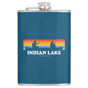 Indian Lake New York Canoe Hip Flask