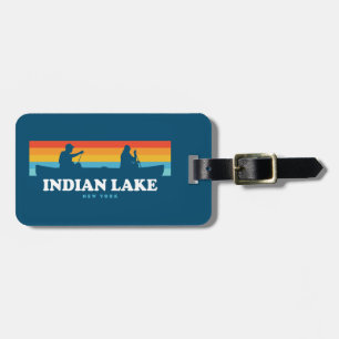 Indian Lake New York Canoe Luggage Tag