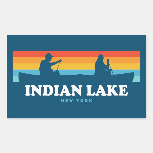 Indian Lake New York Canoe Rectangular Sticker (Front)