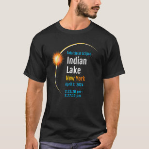 Indian Lake New York NY Total Solar Eclipse 2024   T-Shirt