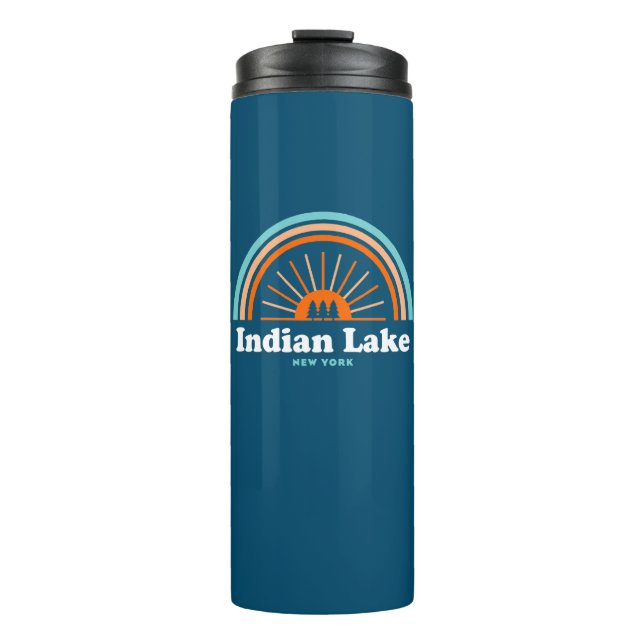 Indian Lake New York Rainbow Thermal Tumbler (Front)