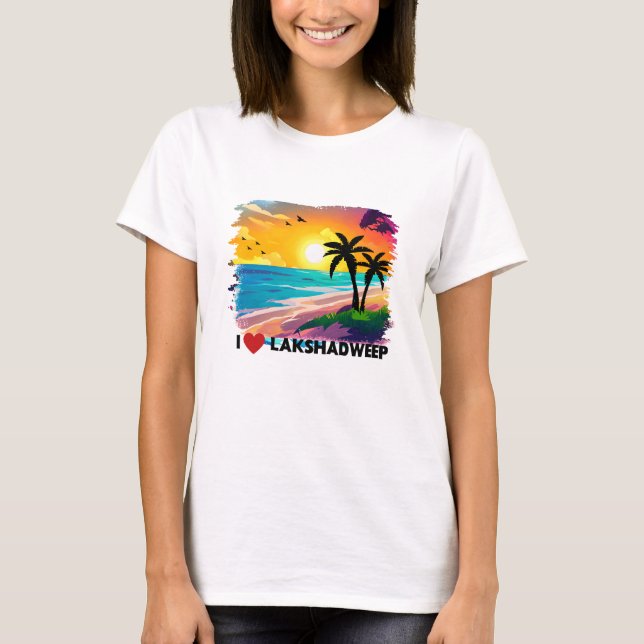 Indian Lakshadweep beach Vacation Tee, India Vacay T-Shirt (Front)