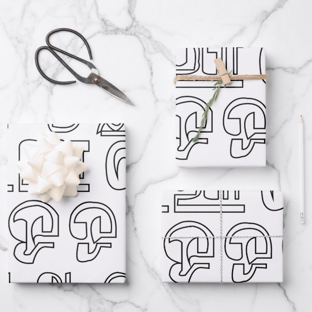 Indian Language Tamil Alphabet Letters Wrapping Paper Sheet (Front)