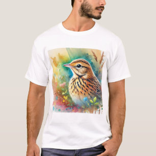 Indian Lark 170724AREF149 - Watercolor T-Shirt