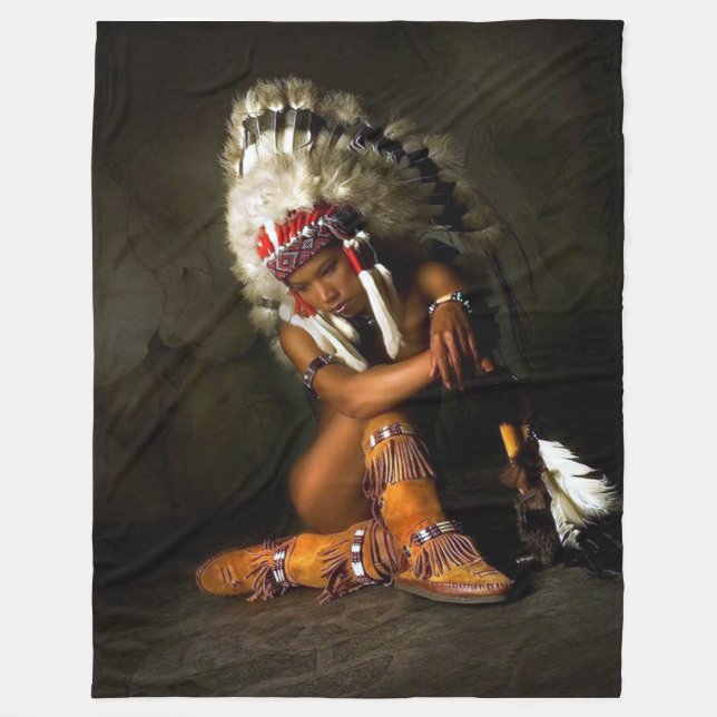 INDIAN MAIDEN  Fleece Blankets (Front)