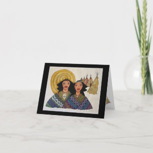 Indian man and woman Blank note card