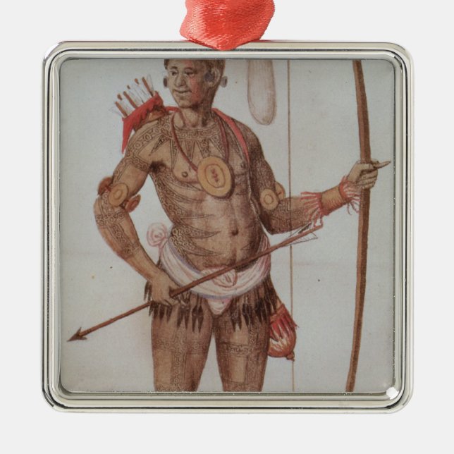 Indian Man of Florida Metal Tree Decoration (Front)