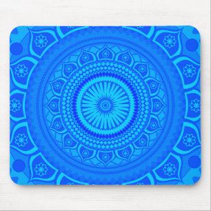 Indian Mandala Blue Mouse Pad