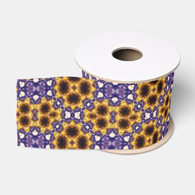 Indian Mandala Geometric Art Deco Seamless Pattern Grosgrain Ribbon (Spool)