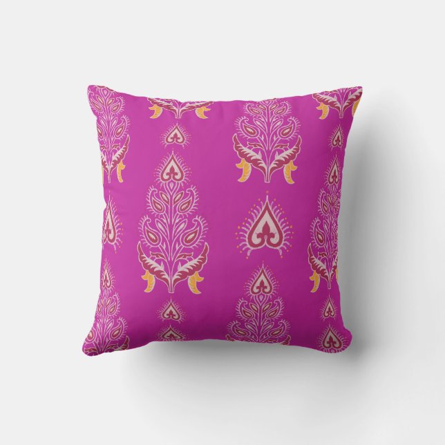 indian mandala pink pillow decor (Back)